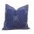 Large 24" Sq Indigo Jaipur Blockprint Linen Pillow Cover For Sale