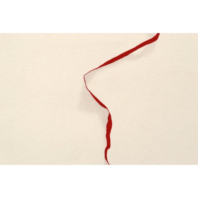 1980s Late 20th Century "Red Ribbon Through the Window" Hand Augmented Lithograph by Patricia A. Pearce For Sale - Image 5 of 7