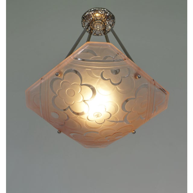 1930s French Art Deco Pendant Light by Degue - 1930 France For Sale - Image 5 of 10