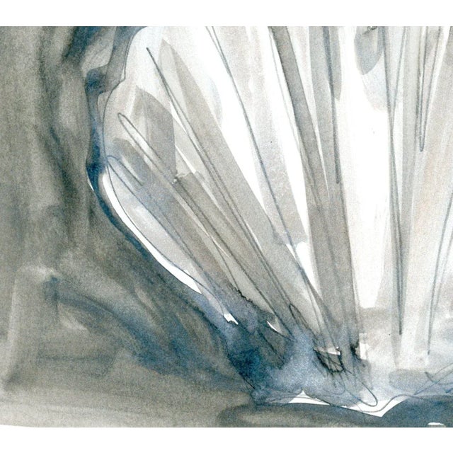 Altered Visage, Framed Contemporary Seashell Watercolor and Pencil Painting by Jj Hogan For Sale - Image 9 of 10
