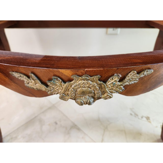 Elegant French Louis XV Style Rosewood Commode With Heavy Green Marble Top & Ormolu Mounts For Sale In San Diego - Image 6 of 11