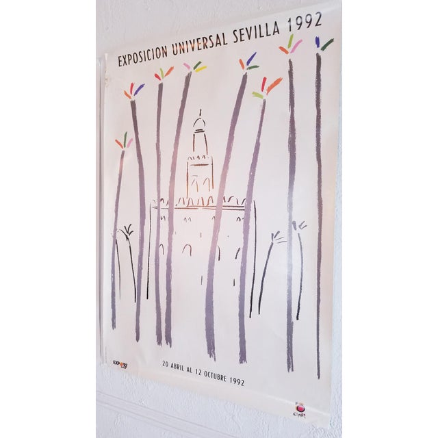 Lot of Four Large Poster 1992 Universal Expo in Seville Art Graphic Design Curro Mascot For Sale - Image 12 of 12