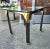 Post Modern Gun Metal, Brass & Glass Side Table For Sale In New York - Image 6 of 12