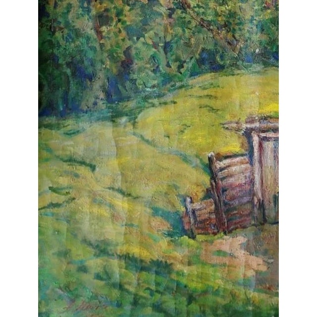 1970s Vintage Forest Landscape Oil Painting, Ukrainian Art, 1971 For Sale - Image 5 of 6