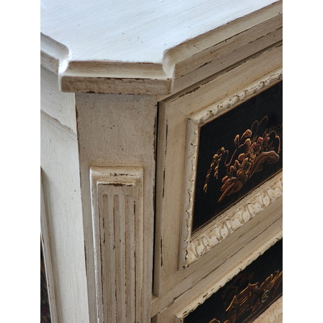 White Hand Painted Chinoiserie Chest of Drawers Dresser by Lewis Mittman For Sale - Image 10 of 12