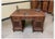Vintage Double-Sided Desk with Armchairs, 1935, Set of 3 For Sale - Image 6 of 13