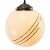 Industrial Vintage European Gold-Striped Opaline Glass Globe Pendant with Brass Top For Sale - Image 3 of 6