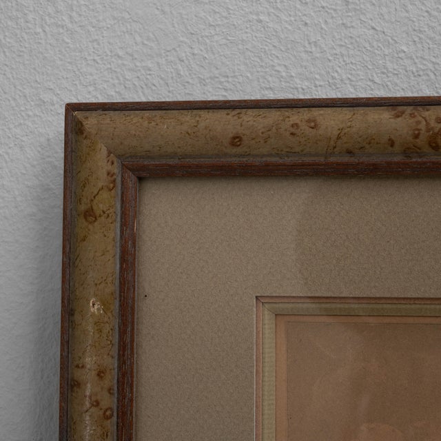 Brown 20th Century Belgian Wall Art With Wooden Frame For Sale - Image 8 of 18