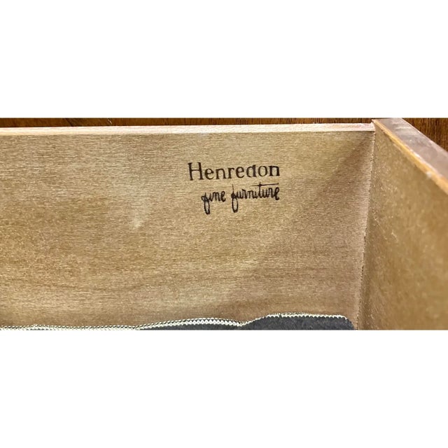 Mid 20th Century Vintage Henredon Traditional American Walnut China Display Cabinet For Sale - Image 5 of 5