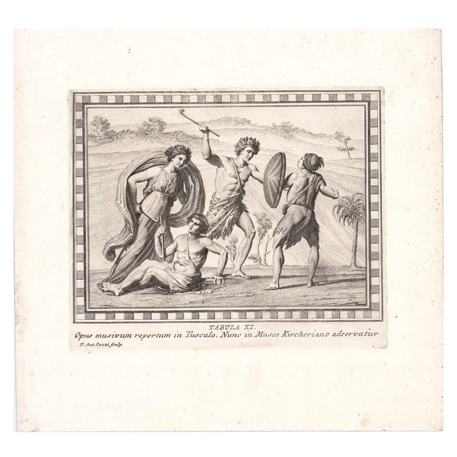 Antique copper plate engraving of an engraving found in Tusculum. Italy. Combined shipping available, please inquire.