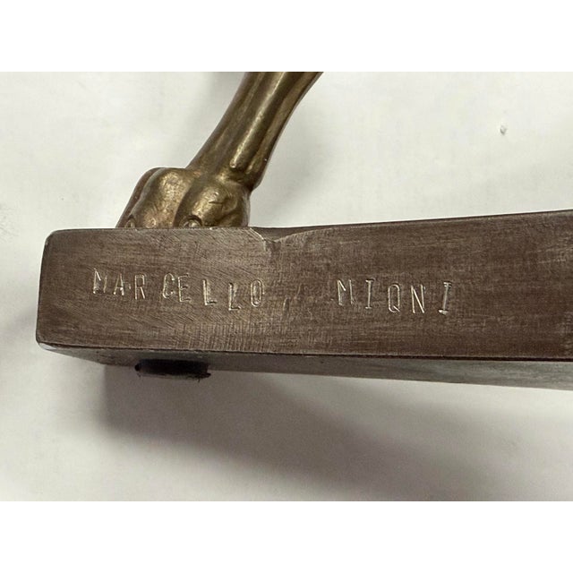 Pair of Sculptural Bronze & Steel Stands by Marcello Mioni, Italy, 1970s For Sale - Image 18 of 18