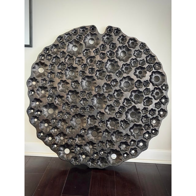 Large Round Modern Organic Made Goods Sculptural Wall Hanging One of a Kind Pattern For Sale - Image 11 of 12