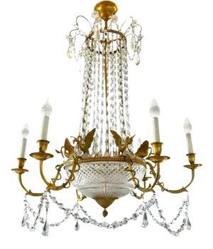 Empire Gilt Bronze and Cut Crystal Chandelier, 1815