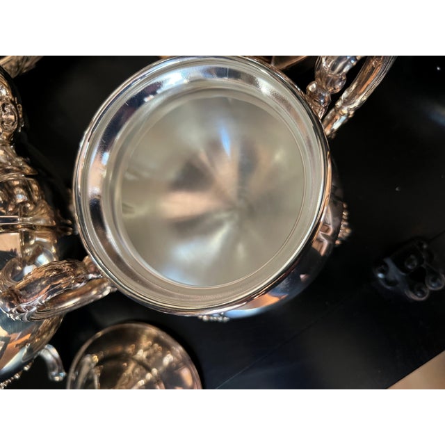 Chippendale 1980s Beautiful Silverplated Coffee/Tea Set With Ornate Tray - 7 Pieces For Sale - Image 3 of 9