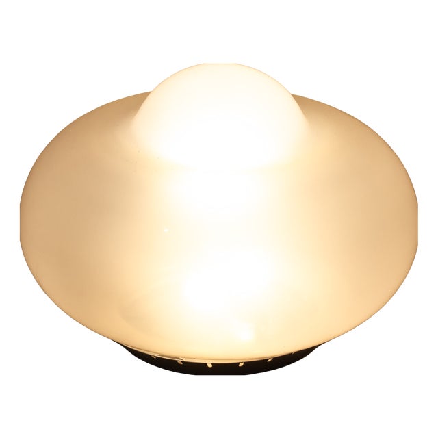 Opaline Murano Glass Mushroom Table Lamp, Italy, 1970s For Sale