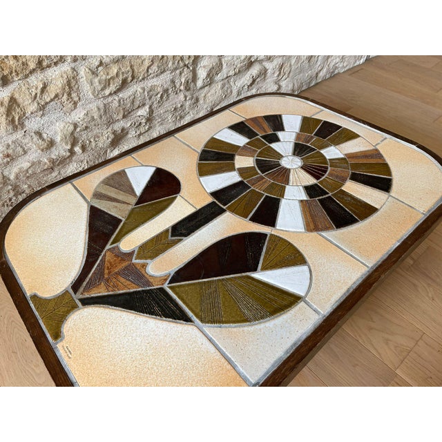 Roger Capron Ceramic Coffee Table by Roger Capron for Vallauris, 1960s For Sale - Image 4 of 9