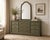 Olive Vintage 70” Solid Wood Dresser & Mirror – Old Chapel Sagewood™ Finish – Olive Sage Green Designer Refinished Bedroom Piece For Sale - Image 8 of 11