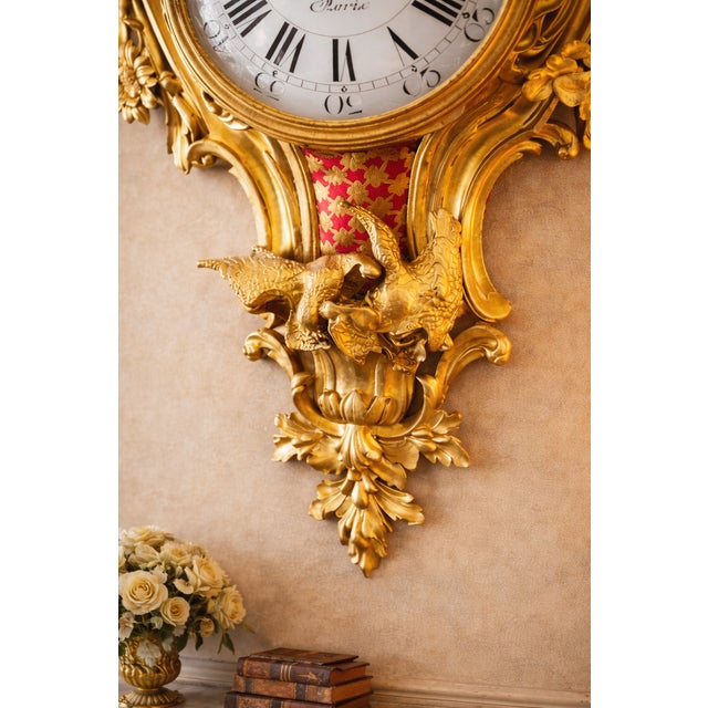 Mid-19th Samuel Marti Louis XV Ormolu Gilt Bronze Wall Clock For Sale - Image 10 of 12