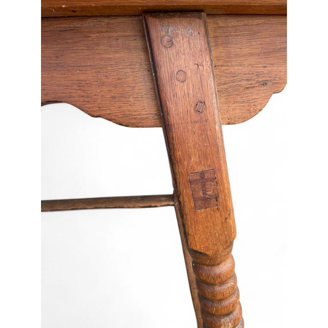 Antique Oak and Maple Dining Table For Sale - Image 9 of 18
