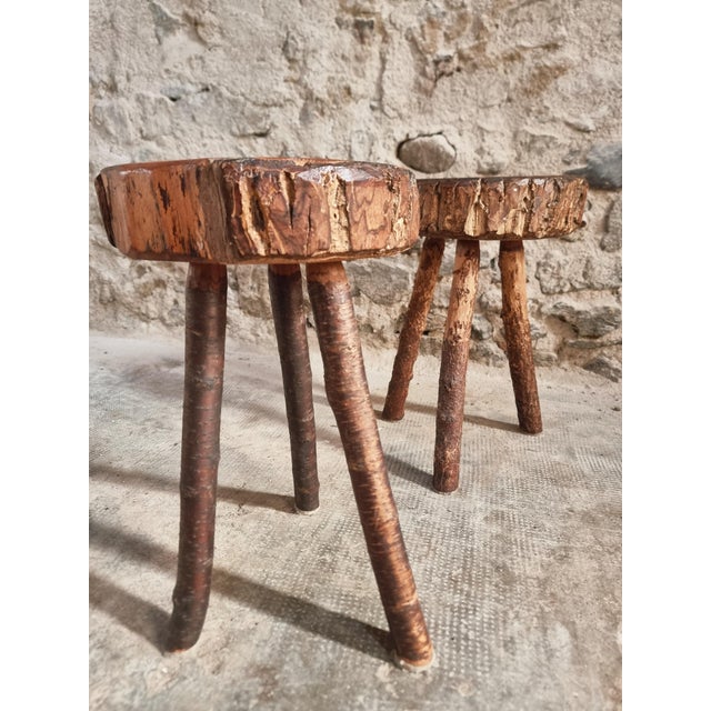Vintage Wooden Stools, France, 1960s, Set of 2 For Sale - Image 6 of 18