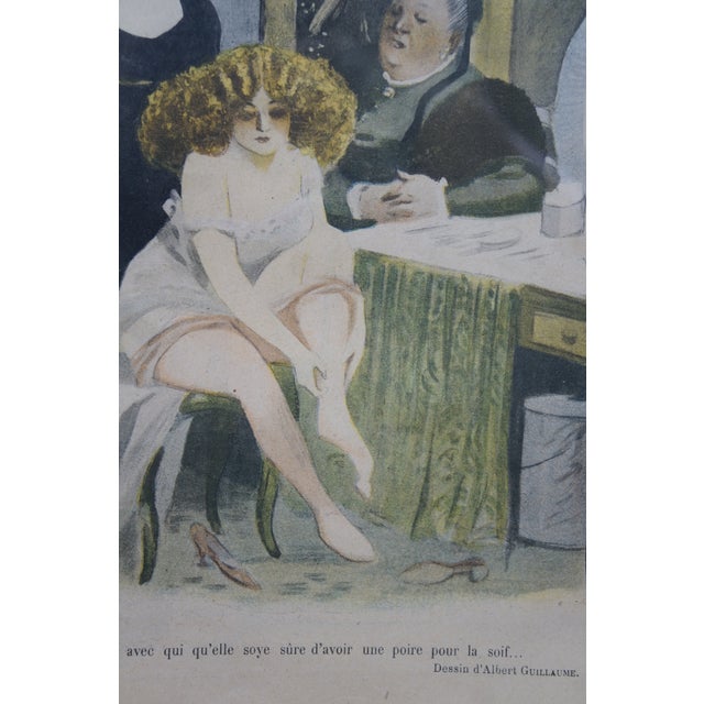 4 Antique Le Rire French Belle Epoque Satirical Comic Journal Framed Art 20" For Sale - Image 12 of 18