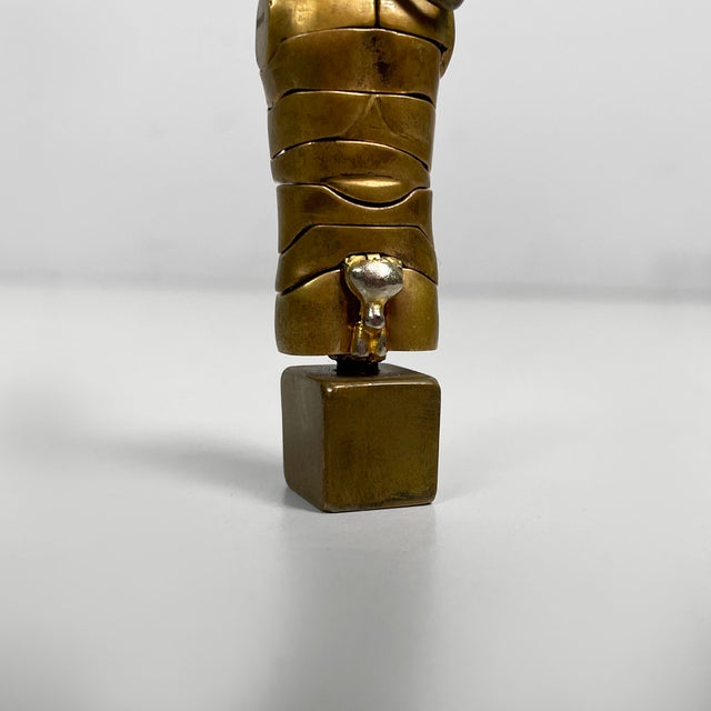 Spanish Golden Metal Micro David Off Sculpture by Miguel Berrocal, 1969-71 For Sale - Image 13 of 14