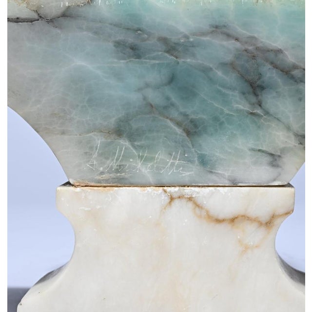Michelotti, Female Bust, 20th Century, Marble For Sale - Image 8 of 10