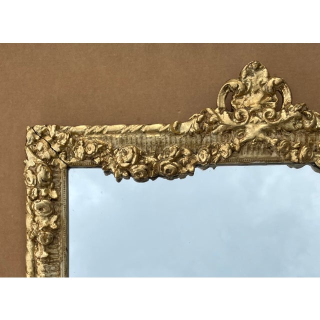 Pair French 19th Century Louis XIV Style Gilded Mirrors For Sale - Image 4 of 11