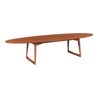 1960s Danish Modern Teak "Surfboard" Coffee Table by Moreddi For Sale