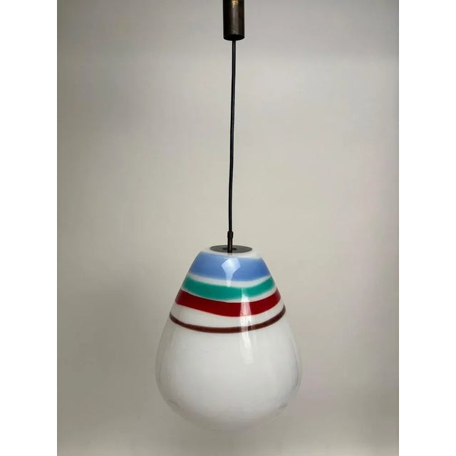 Mid-Century Glass Pendant Lamp by Massimo Vignelli for Venini, Italy, 1950s For Sale - Image 11 of 12