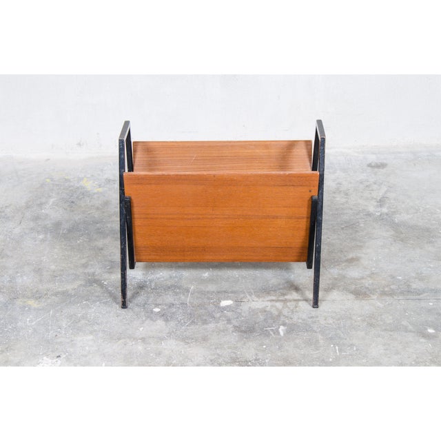Mid-Century Modern Mid-Century Magazine Rack in Teak and Metal, 1960s For Sale - Image 3 of 6
