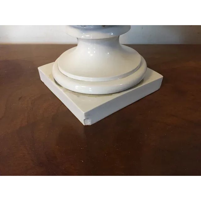 Antique Early 19th Century French Empire Porcelain Campagna Urn with Mask Handles For Sale - Image 4 of 13