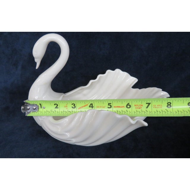 Lenox Porcelain Swan Figurine Bowl Planter Dish Ivory Color Made in Usa 5206b For Sale - Image 11 of 15