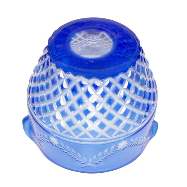 Victorian Blue Cut To Clear Crystal Stemware - 60 Pieces For Sale - Image 10 of 12