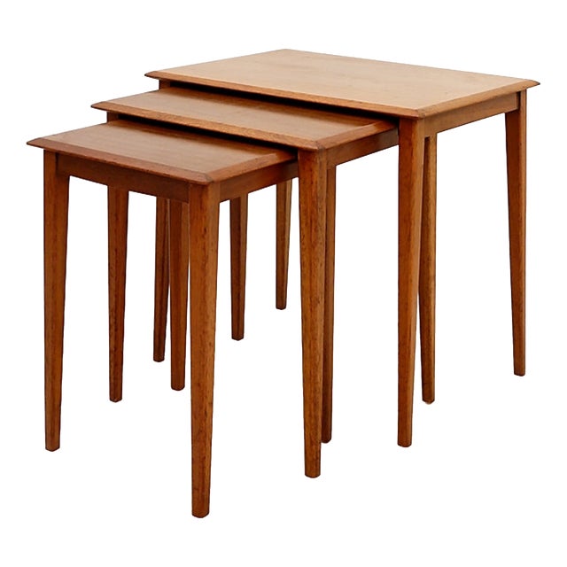 Mid-Century Modern Teak Nesting Tables, 1960s, Set of 3 For Sale