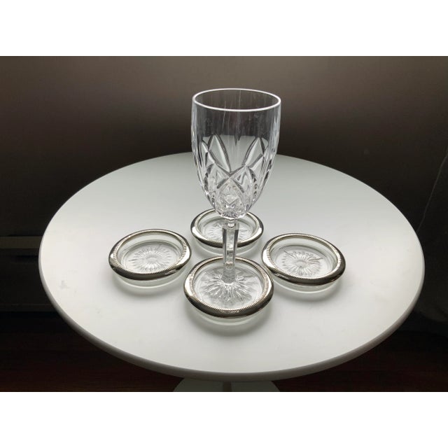 Mid 20th Century Sheridan Silverplated 4 Piece Coaster Set For Sale - Image 5 of 6