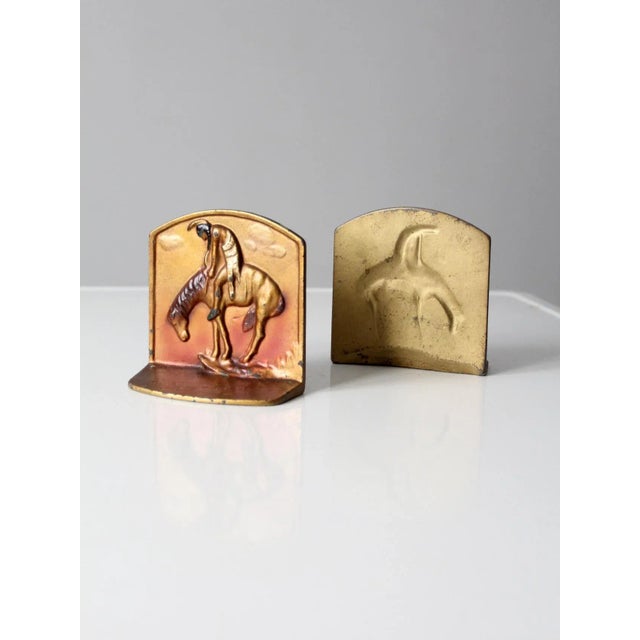 Mid 20th Century Vintage End of Trail Bookends For Sale - Image 5 of 11