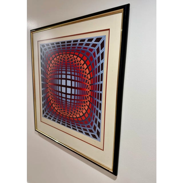 Victor Vasarely Victor Vasarely (1906-1997) "Uran (1979)" Signed and Numbered Screenprint For Sale - Image 4 of 11