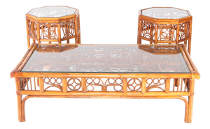 Vintage Rattan Coffee Tables, 1970s, Set of 3