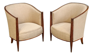 Pair of French Lounge Chairs in the Art Deco Style (Individually Priced)