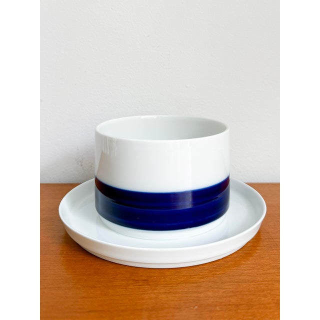 Blue Vintage Brushed Cobalt Ceramic Tableware Set from Rosenthal, 1970s, Set of 6 For Sale - Image 8 of 18