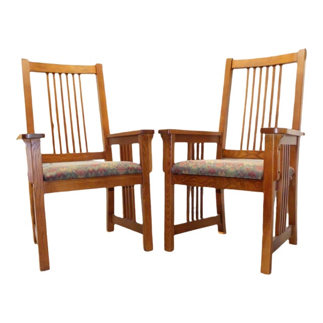 Vintage Mission Style Bassett Furniture Dining Chairs | Set of 2 For Sale