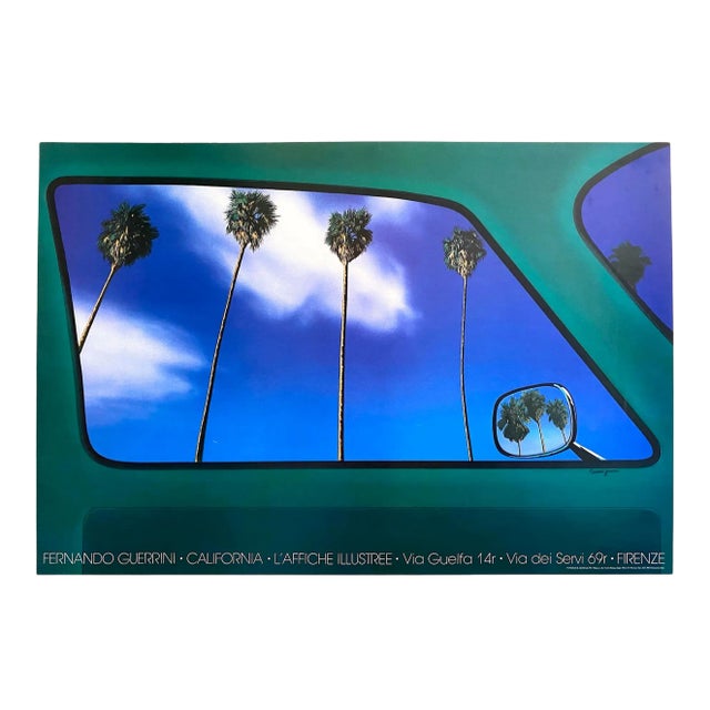 Fernando Guerrini Vintage 1982 Italian Pop Art " California " Lithograph Print Contemporary Poster For Sale