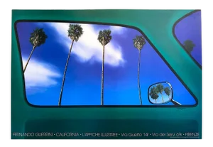 Fernando Guerrini Vintage 1982 Italian Pop Art " California " Lithograph Print Contemporary Poster