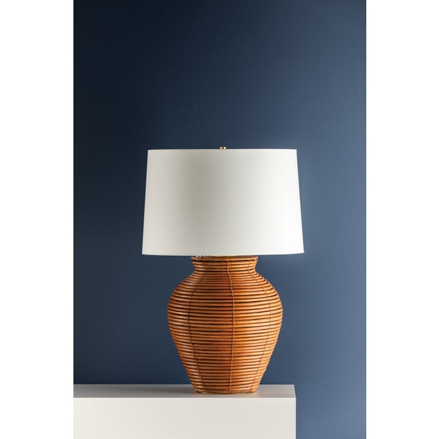 Gold Hudson Valley Lighting Newark 19.5 in. 1 Light Table Lamp in Vintage Gold Leaf Finish For Sale - Image 8 of 10