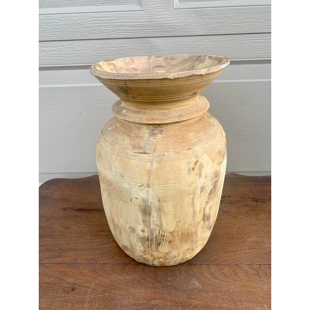 Set of 3 Antique Hand-Turned Bleached Wood Vessels For Sale In South Bend - Image 6 of 11