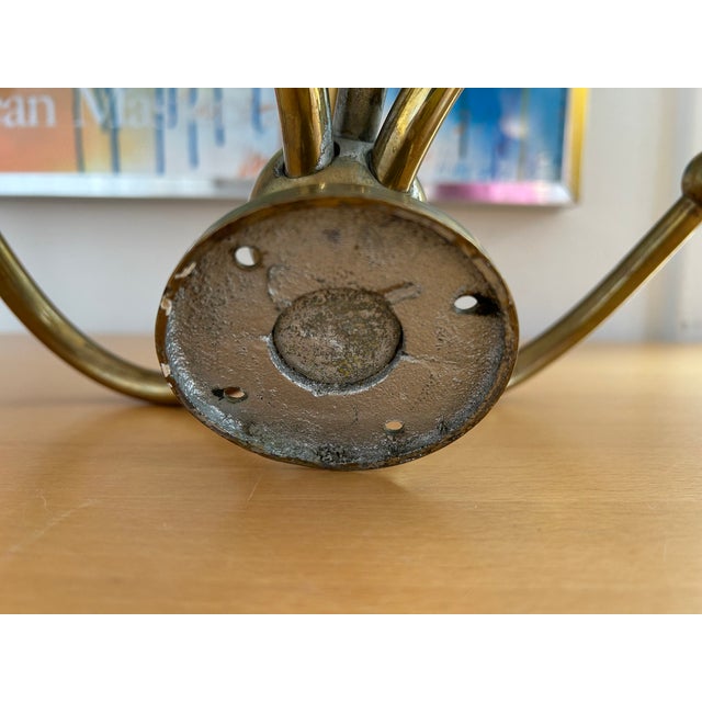 Early 20th Century Wall Mount Brass Coat/Hat Rack - 6 Hooks For Sale In San Francisco - Image 6 of 6