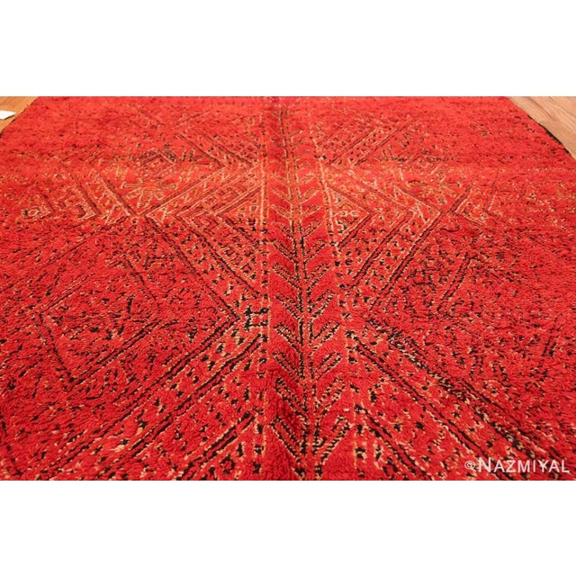 Red Nazmiyal Collection Double Sided Vintage Red Berber Moroccan Rug For Sale - Image 8 of 12