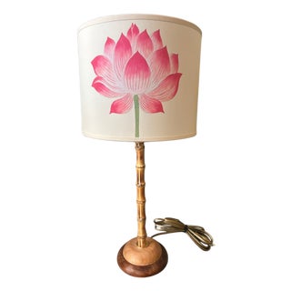 Bamboo Stem Lamp with Fire Lotus Fan by Corallina For Sale