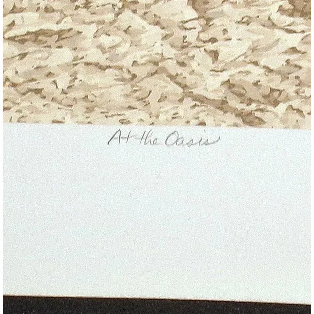 Dallas John "At the Oasis" Hand Signed Serigraph Silkscreen Art Print of a Horse For Sale - Image 4 of 4